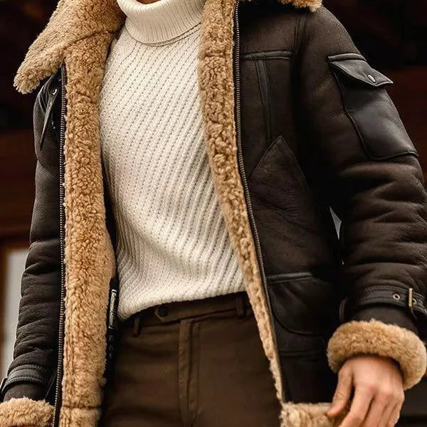 Giacca Aviatore da Uomo - Cerniera Integrale e Dettaglio a Contrasto