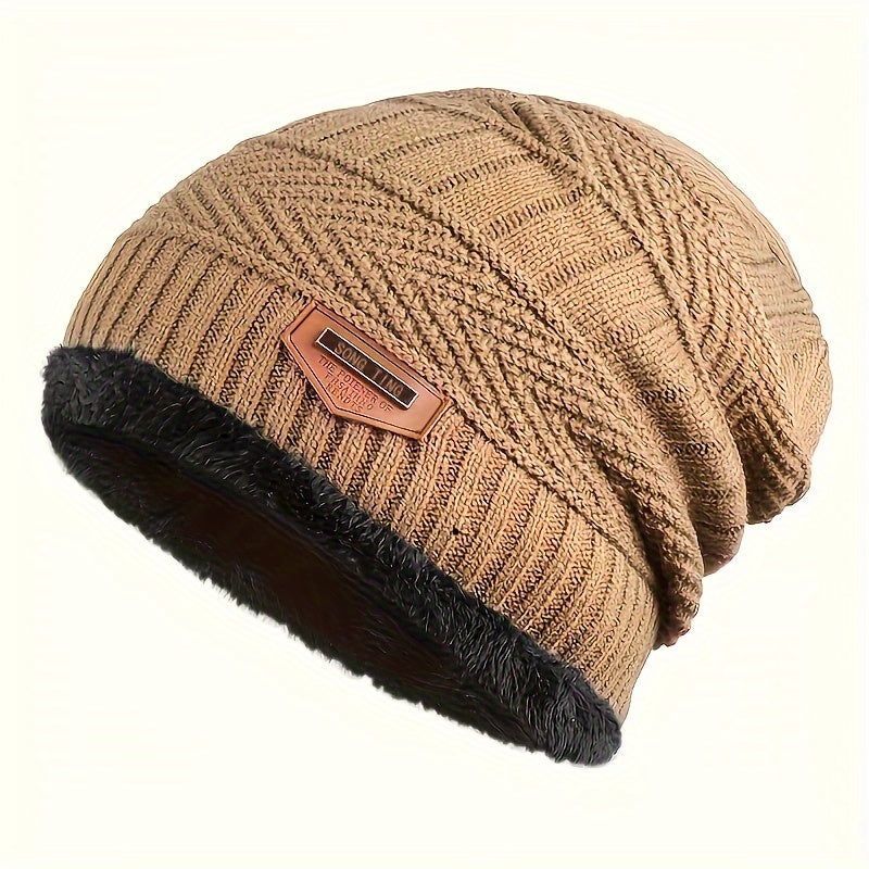 Berretto da Uomo - Motivo a Maglia e Interno Morbido