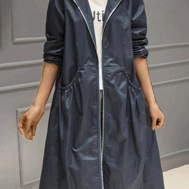 Impermeabile da Donna - Con Cappuccio e Cerniera Intera