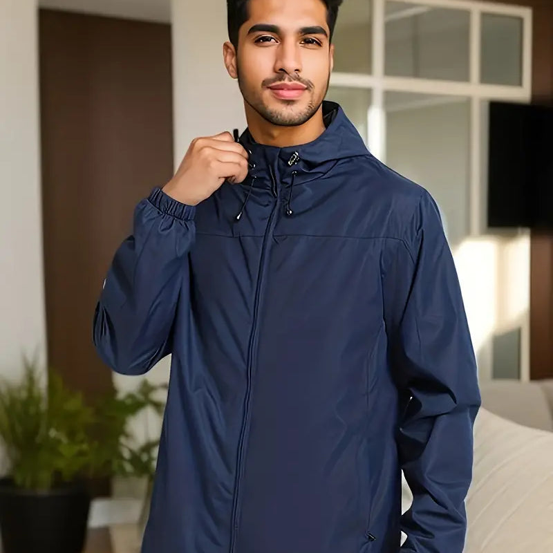 Antiviento Impermeable Casual para Hombre - Diseño Ligero con Capucha