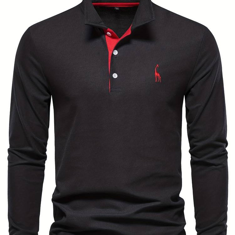 Poloshirt a Maniche Lunghe Elegante per Uomo