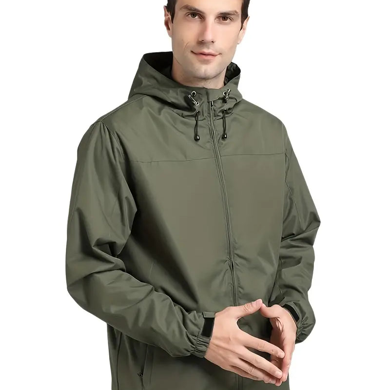 Antiviento Impermeable Casual para Hombre - Diseño Ligero con Capucha