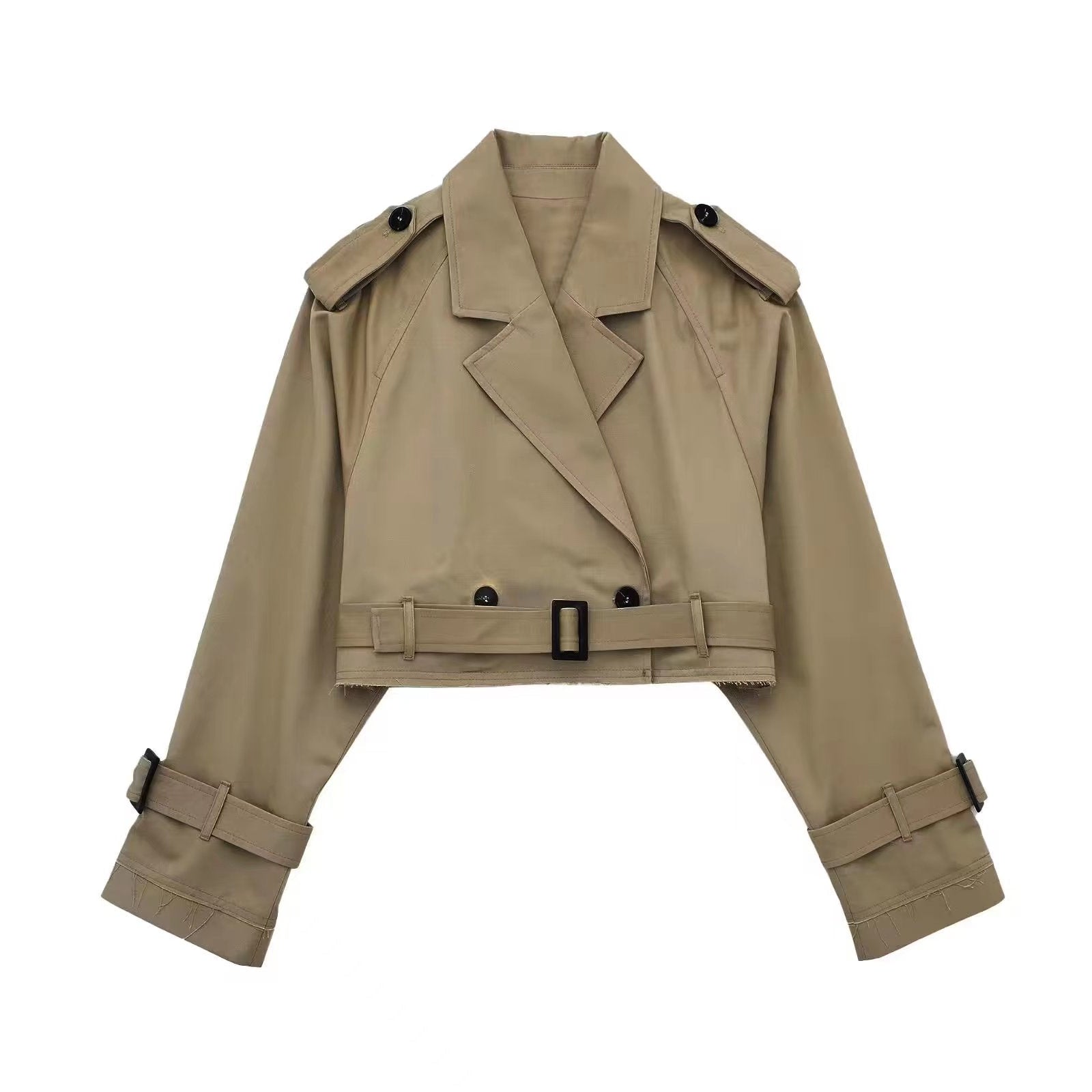 Trench Coat Corto Donna - Doppio Petto Cinturato