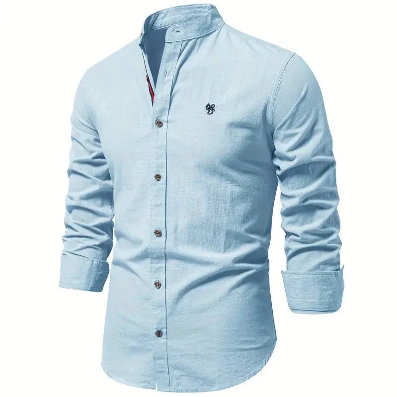 Camicia Uomo con Bottoni - Collo alla Coreana