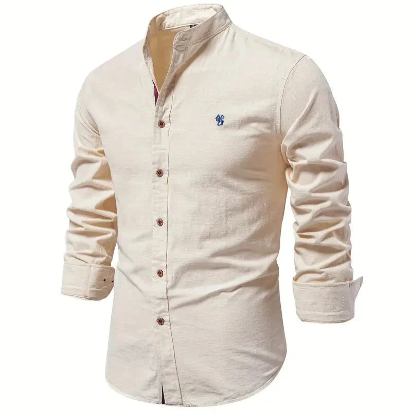 Camicia Uomo con Bottoni - Collo alla Coreana