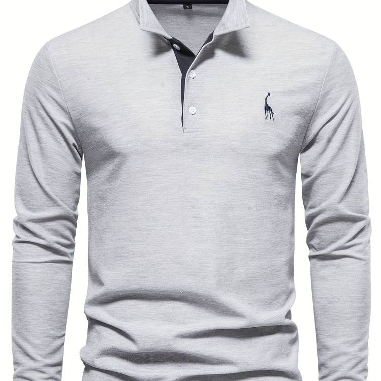 Poloshirt a Maniche Lunghe Elegante per Uomo