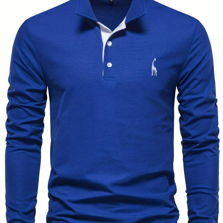 Poloshirt a Maniche Lunghe Elegante per Uomo
