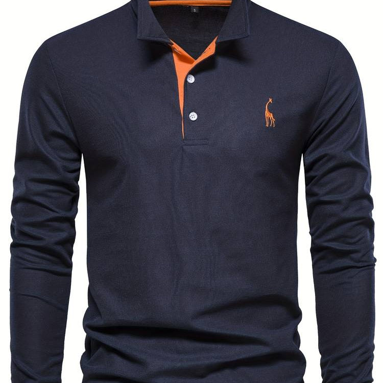 Poloshirt a Maniche Lunghe Elegante per Uomo