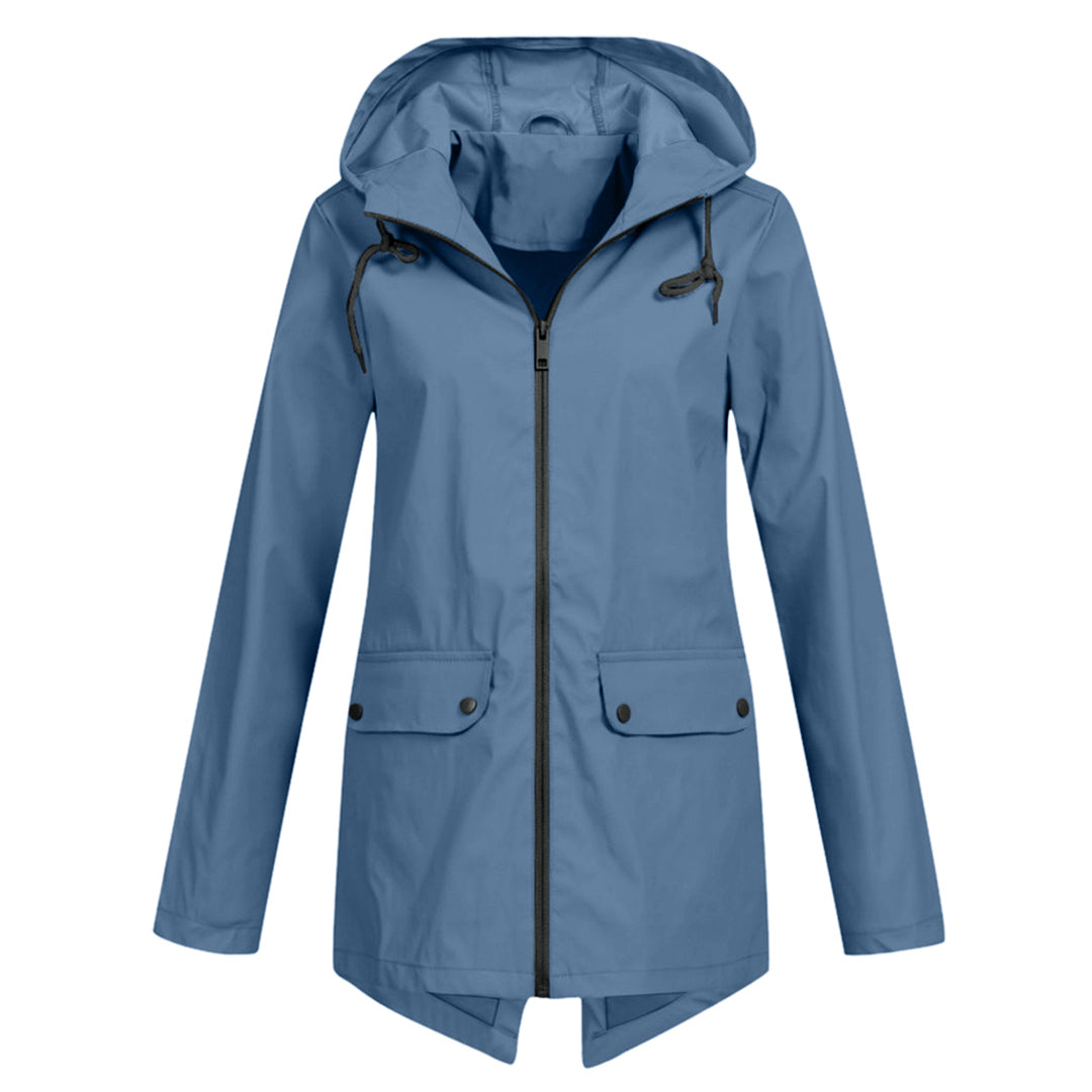 Elegante Damen Regenjacke - Kapuzen-Schutz Schlank