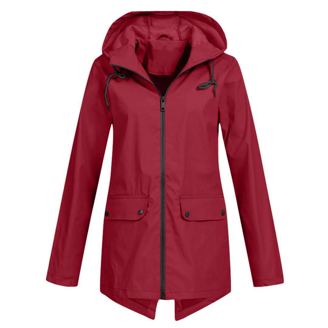 Elegante Damen Regenjacke - Kapuzen-Schutz Schlank