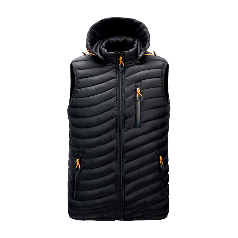 Gilet da Uomo - Con Cappuccio e Tasche Multiple con Cerniera