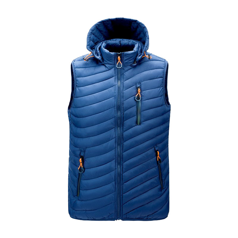 Gilet da Uomo - Con Cappuccio e Tasche Multiple con Cerniera