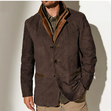 Blazer da Uomo - Design Stratificato e Chiusura Frontale a Bottoni