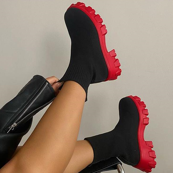 Stivali alla Caviglia con Plateau da Donna - Vestibilità Comoda ed Elastica