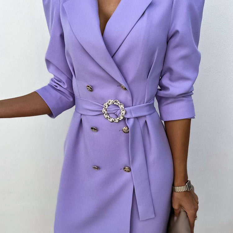 Abito Blazer da Donna a Doppio Petto - Cintura con Fibbia di Cristallo