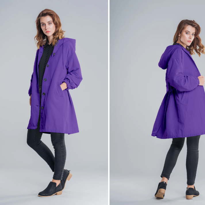 Giacca Impermeabile da Donna con Cappuccio - Design Antivento Leggero