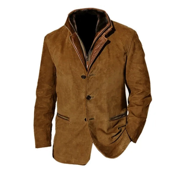 Blazer da Uomo - Design Stratificato e Chiusura Frontale a Bottoni