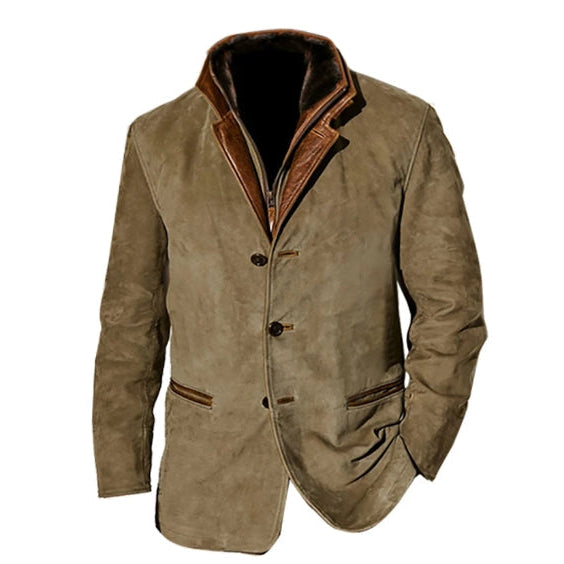 Blazer da Uomo - Design Stratificato e Chiusura Frontale a Bottoni