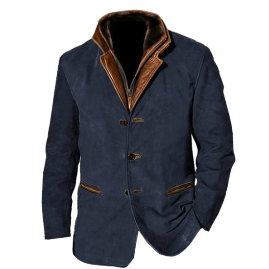 Blazer da Uomo - Design Stratificato e Chiusura Frontale a Bottoni