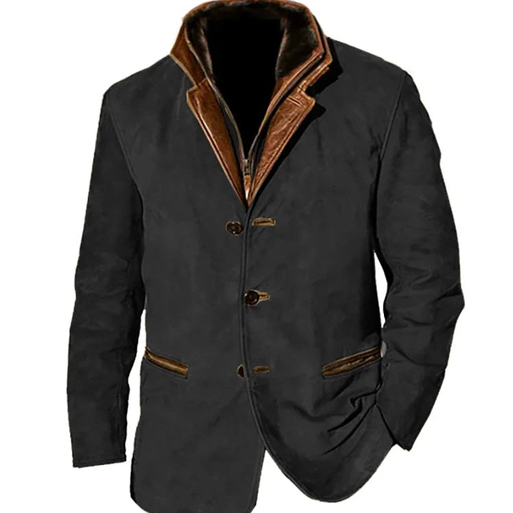 Blazer da Uomo - Design Stratificato e Chiusura Frontale a Bottoni