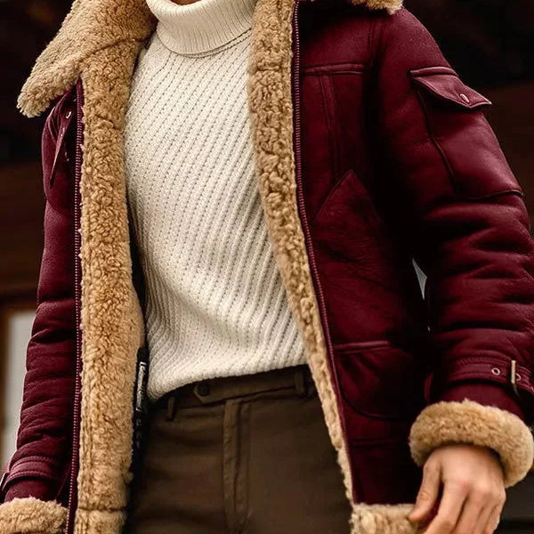 Giacca Aviatore da Uomo - Cerniera Integrale e Dettaglio a Contrasto