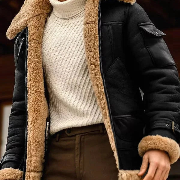 Giacca Aviatore da Uomo - Cerniera Integrale e Dettaglio a Contrasto