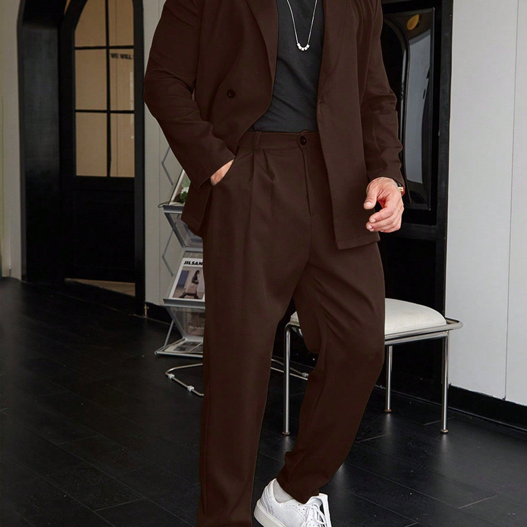 Completo da Uomo - Blazer a Bottone Singolo e Pantaloni a Pieghe