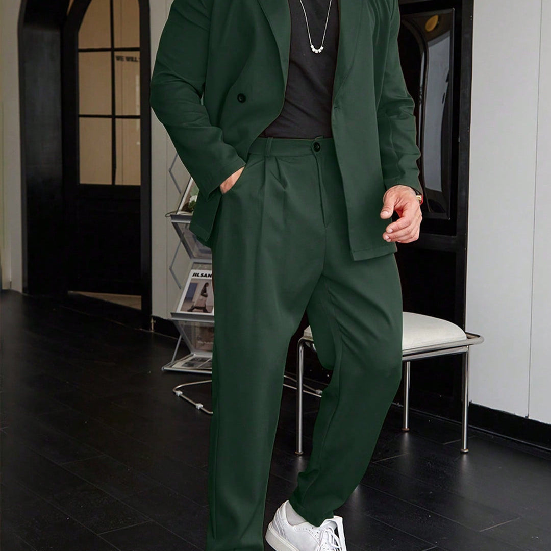 Completo da Uomo - Blazer a Bottone Singolo e Pantaloni a Pieghe