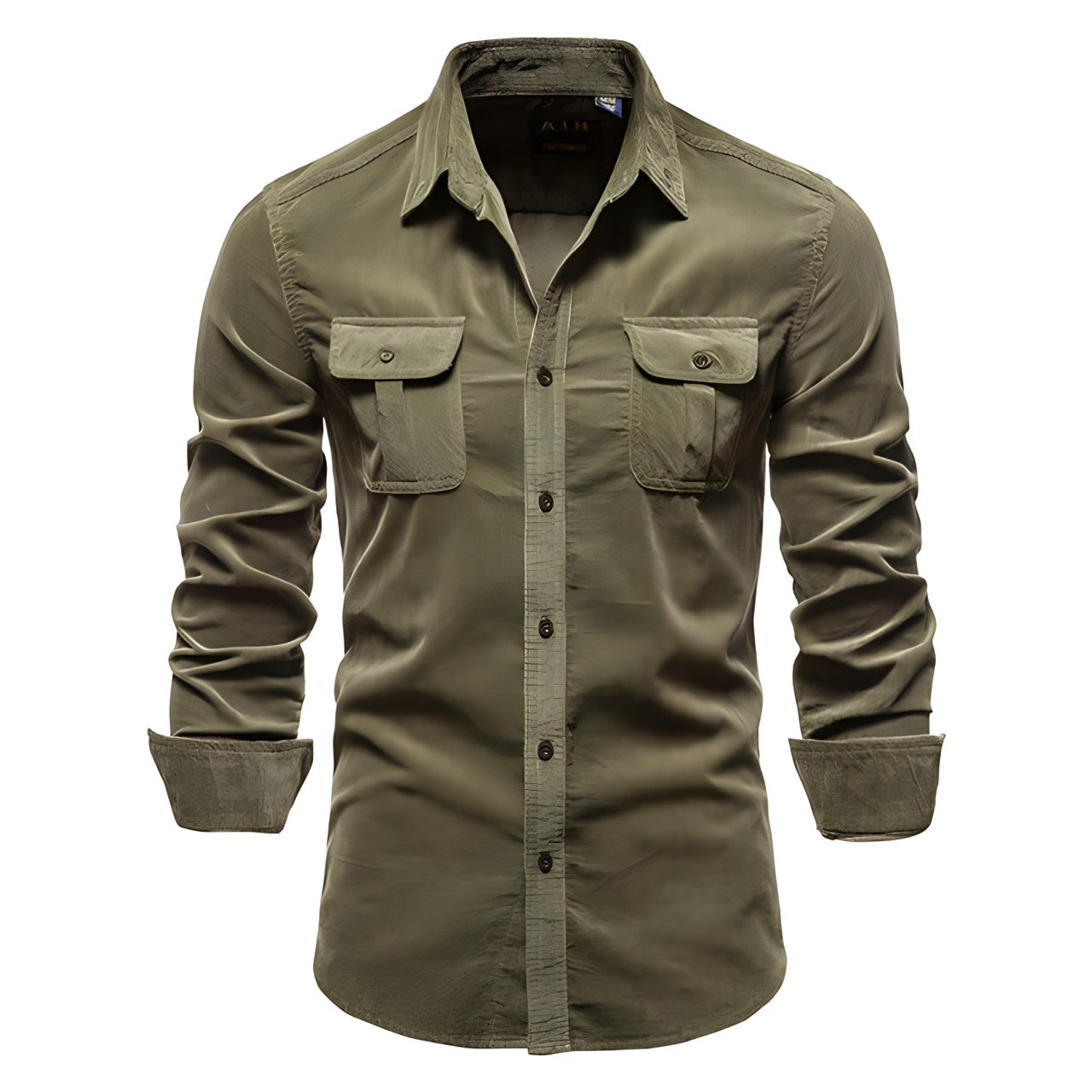 Camicia Militare da Uomo - Con Tasche a Patta e Bottoni