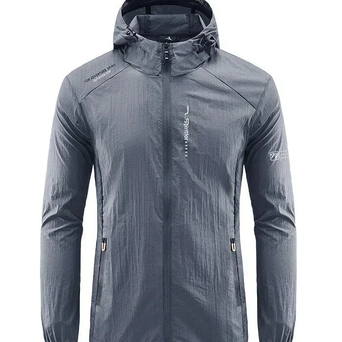Herren Windjacke mit Kapuze - durchgehender Reißverschluss und leichtes Design