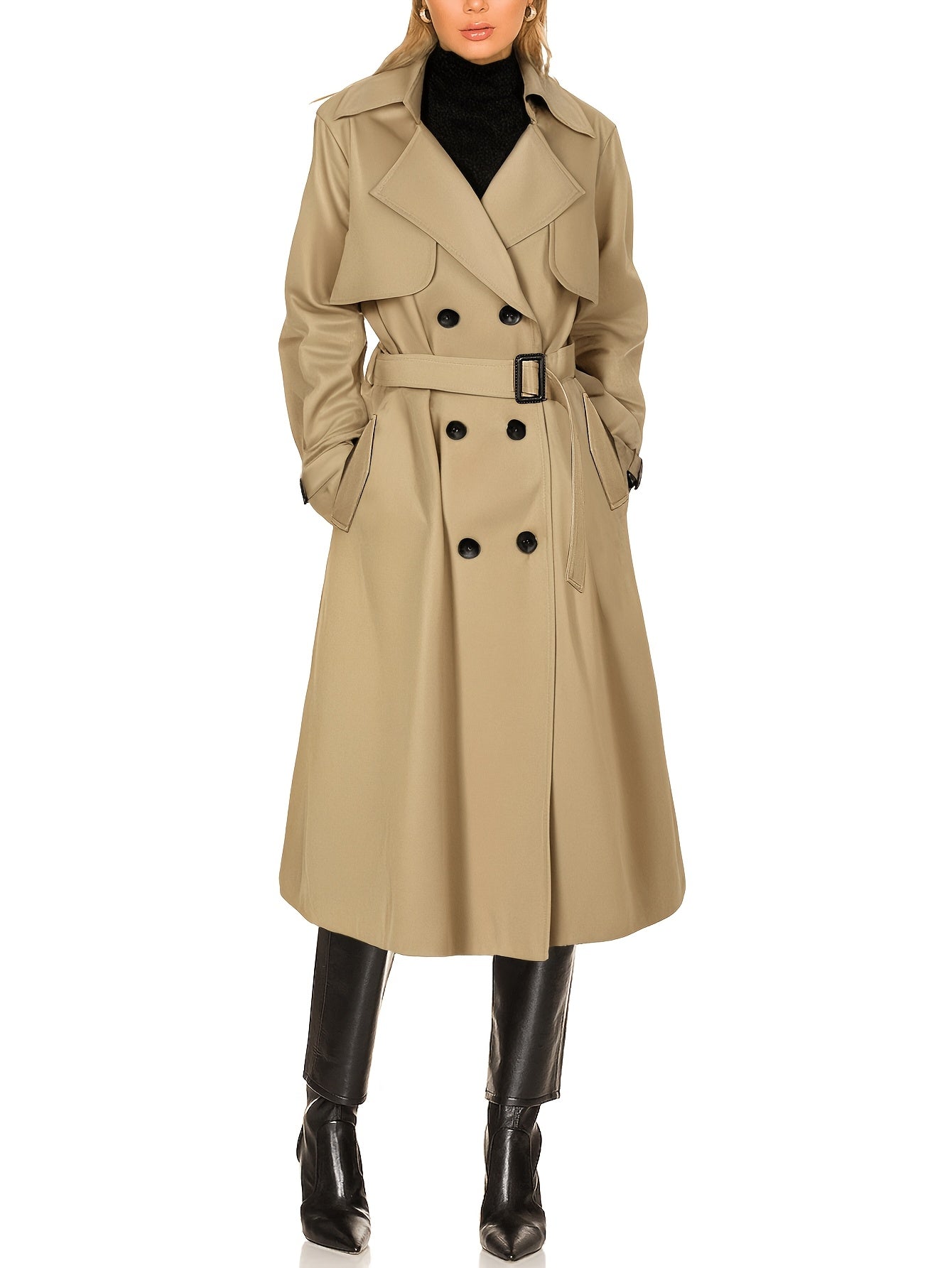 Trench Coat Donna Elegante e Cinturato - Design a Doppio Petto