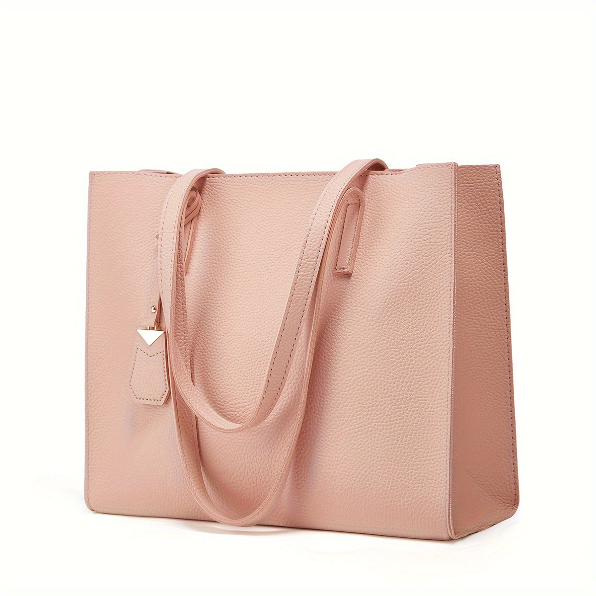 Borsa Tote Strutturata da Donna - Con Manici Sottili e Ciondolo Rimovibile