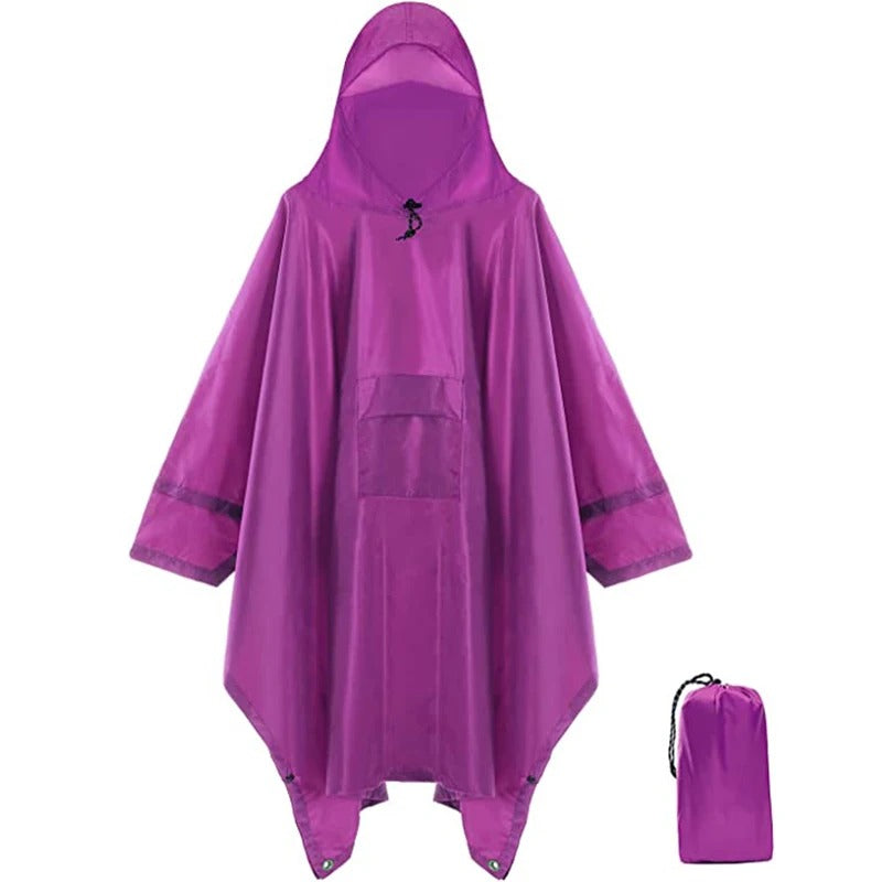 Poncho Antipioggia Unisex con Cappuccio - Design Resistente all'Acqua