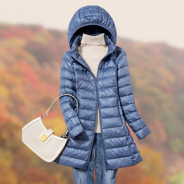 Giacca Impermeabile Ultraleggera da Donna con Cappuccio - Stile Piumino Trapuntato