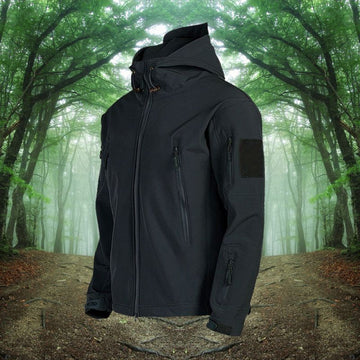 Chaqueta de invierno softshell para hombre - con capucha y cremallera completa