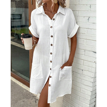 Donna Abito Camicia Elegante - Versatile, Leggero, Classico