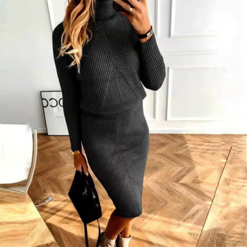 Vestido Suéter de Punto para Mujer - Diseño de Canalé y Ajuste Slim