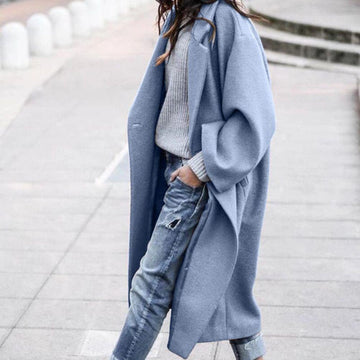 Abrigo abierto de mujer - Con ajuste oversize y solapa dentada
