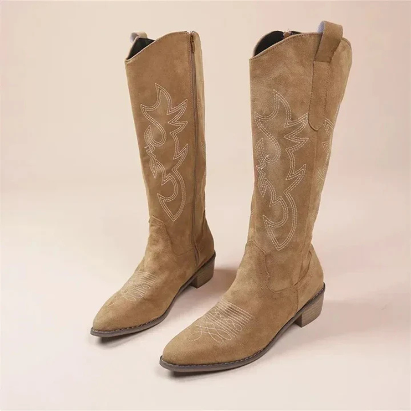 Stivali Cowboy Alti Donna Eleganti Ricamati - Comodi e Versatili