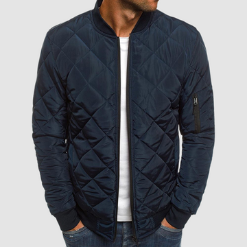 Chaqueta bomber para hombre - con cremallera integral y motivo acolchado