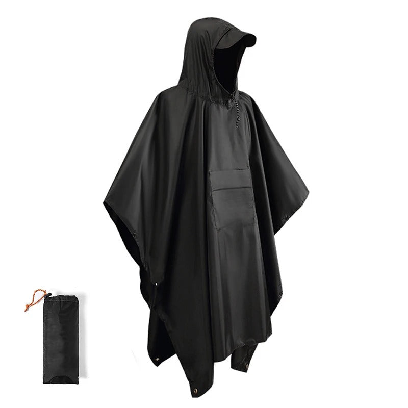 Poncho Antipioggia Unisex con Cappuccio - Design Resistente all'Acqua