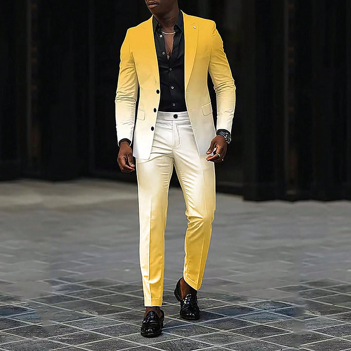 Completo Due Pezzi da Uomo - Design Ombre e Stile con Accento Scozzese