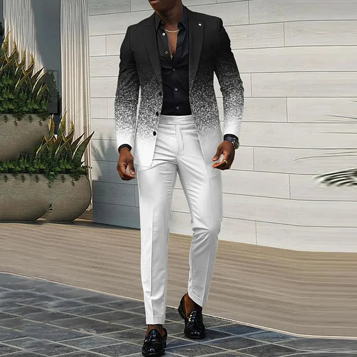 Completo Due Pezzi da Uomo - Design Ombre e Stile con Accento Scozzese