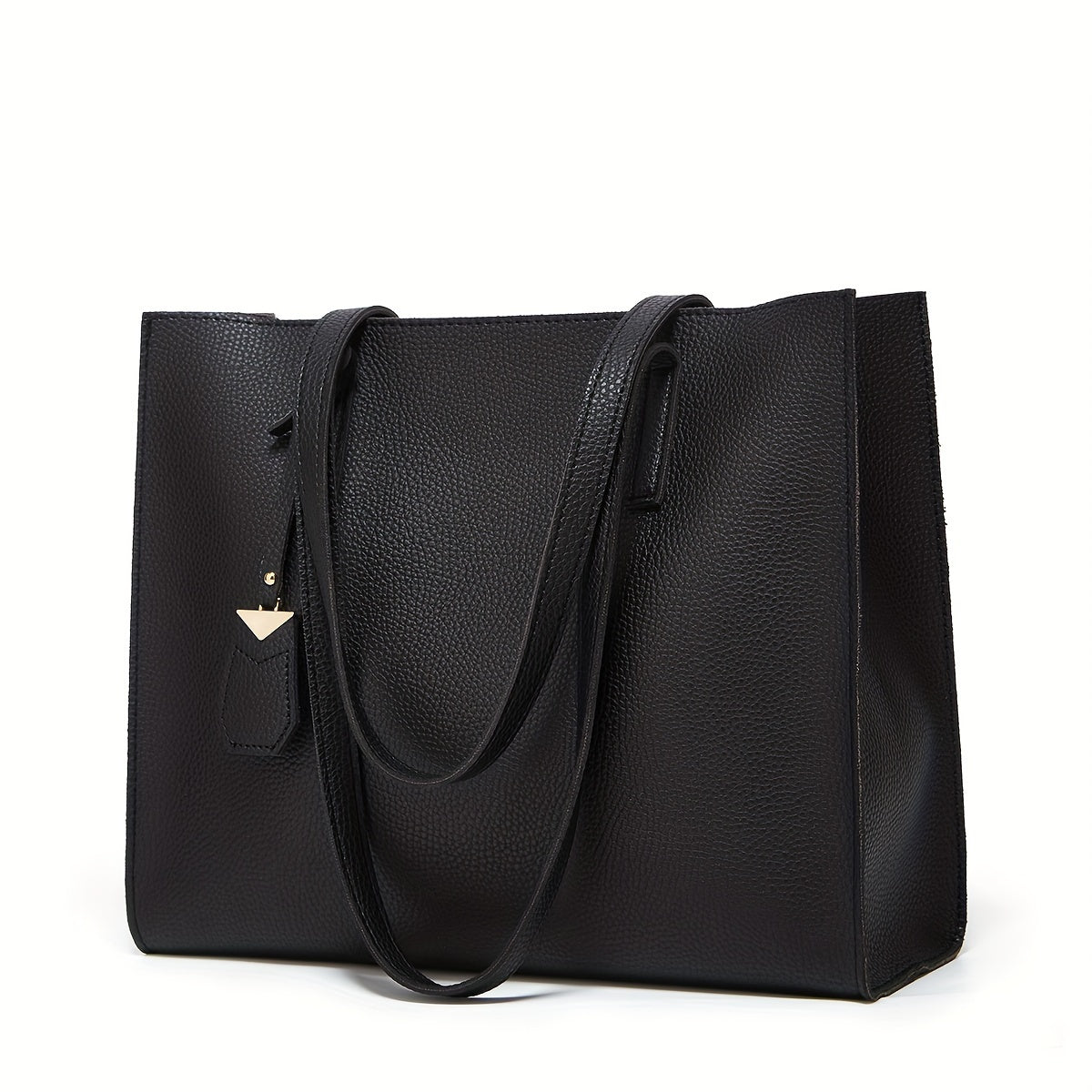 Borsa Tote Strutturata da Donna - Con Manici Sottili e Ciondolo Rimovibile