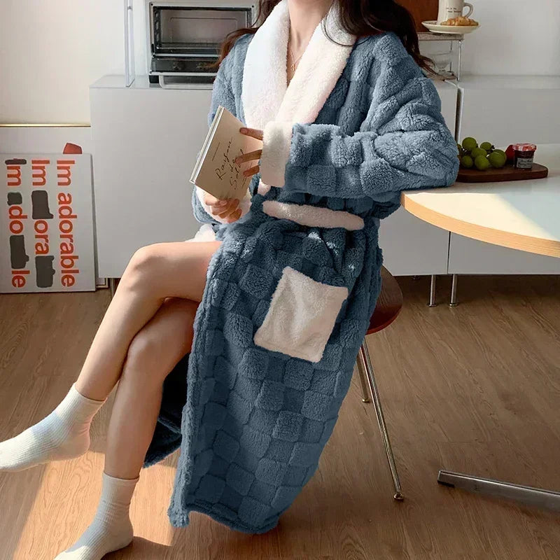 Vestaglia da Donna - Vita con Cintura e Tasche a Toppa