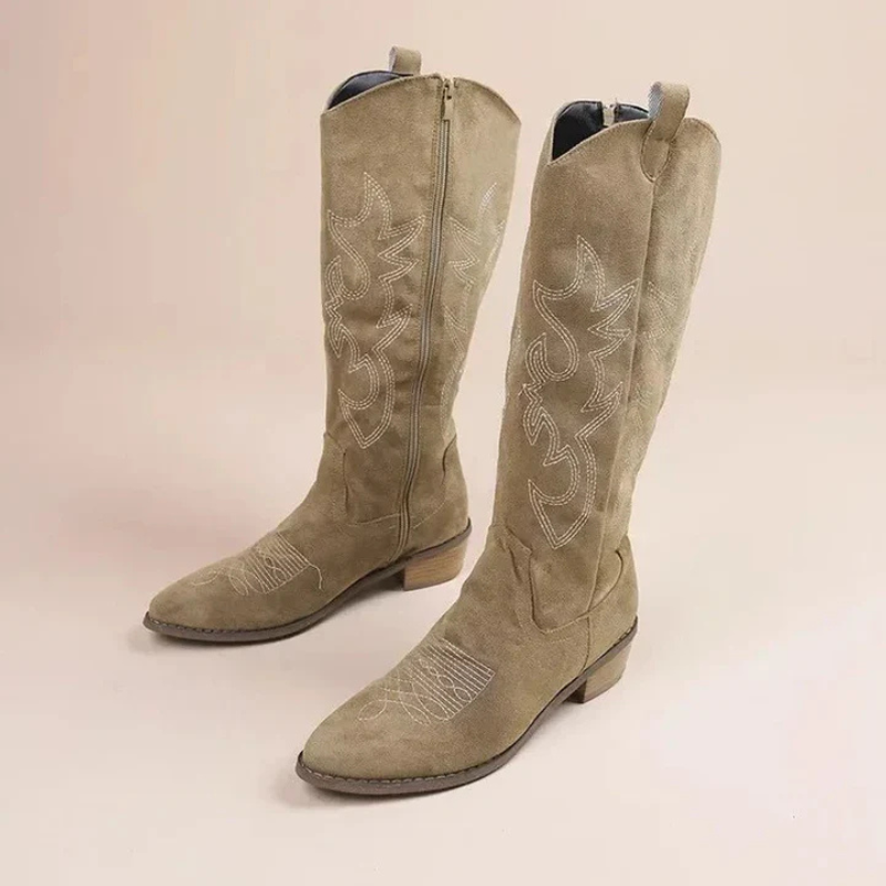 Stivali Cowboy Alti Donna Eleganti Ricamati - Comodi e Versatili