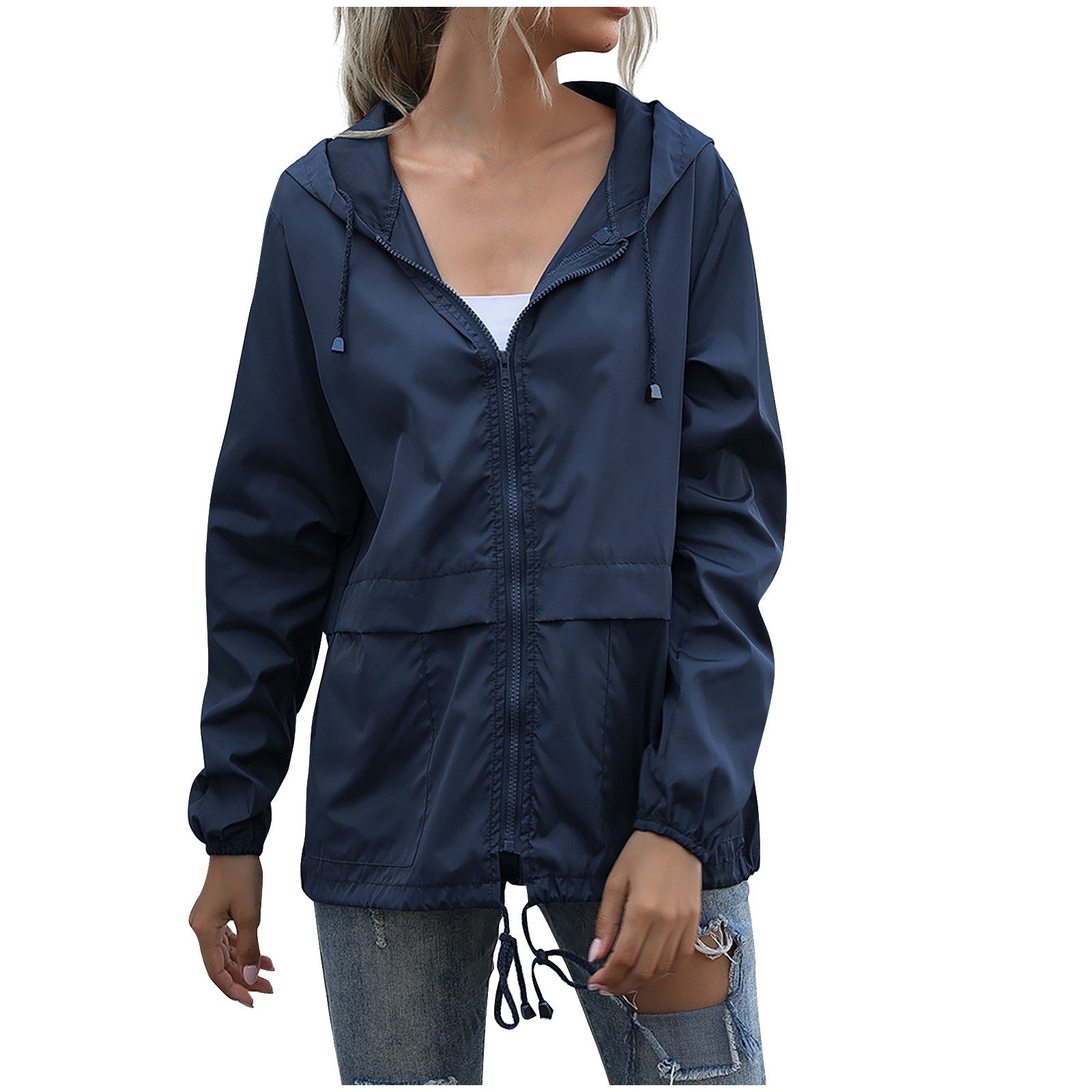 Giacca Impermeabile Leggera da Donna con Cappuccio - Design Antivento