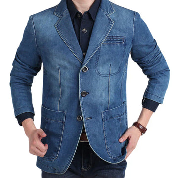 Eduardo - Blazer in Denim Retrò per Uomo