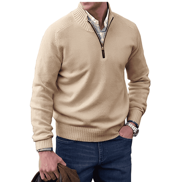 Maglione Elegante con Zip e Collo Alto da Uomo