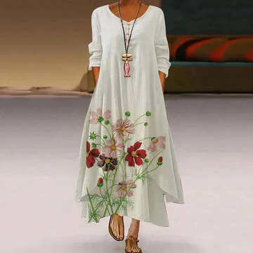Abito Lungo Fluttuante Elegante con Fiori da Donna